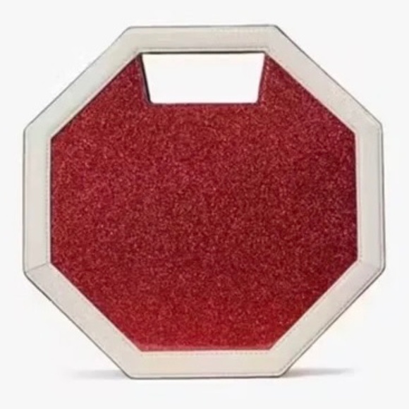 NWT Kate Spade Patent Leather 3D Stop Sign Crossbody Tote Bag Novelty Purse - Picture 7 of 7